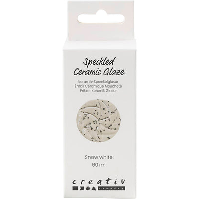 Creativ company gespikkeld keramiekglazuur, 999-1060 °c, dekkend, snow white, 60 ml 1 fles