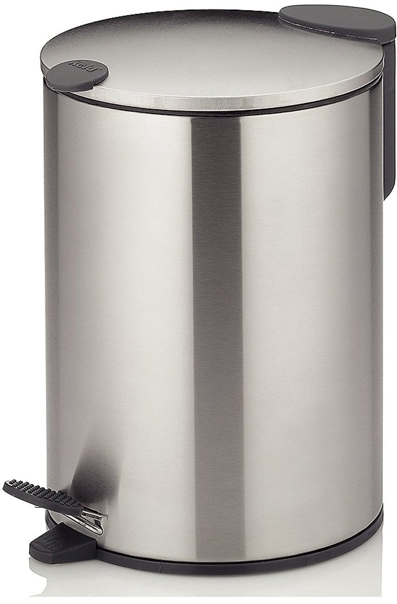 Kela pedaal afvalemmer, 3 l, mat zilver - | mats