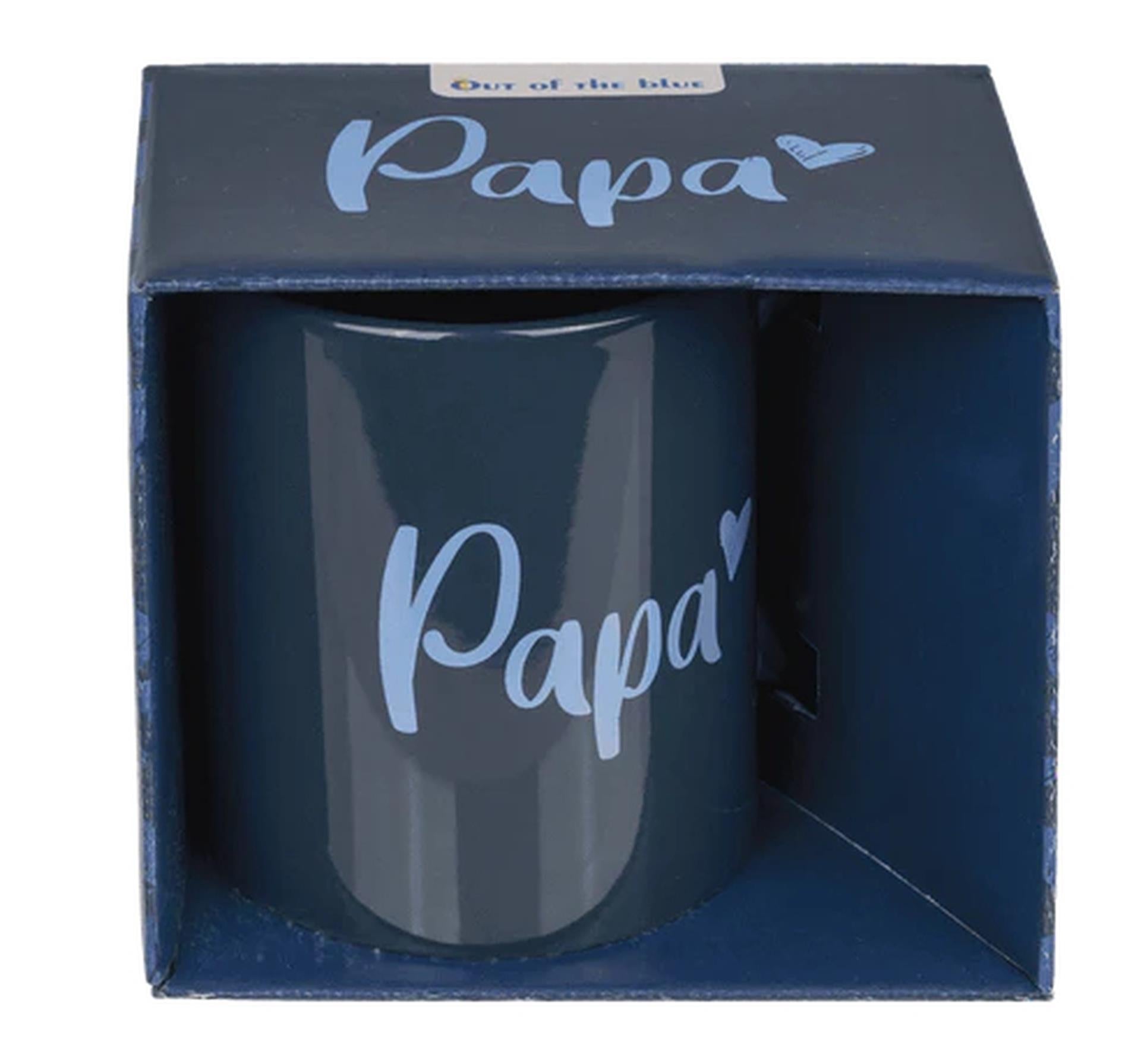 Out of the blue mok papa blauw 320ml ø8xh10cm