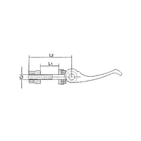 Aluminium zadelpen snelspanhendel M6 x 55 mm -