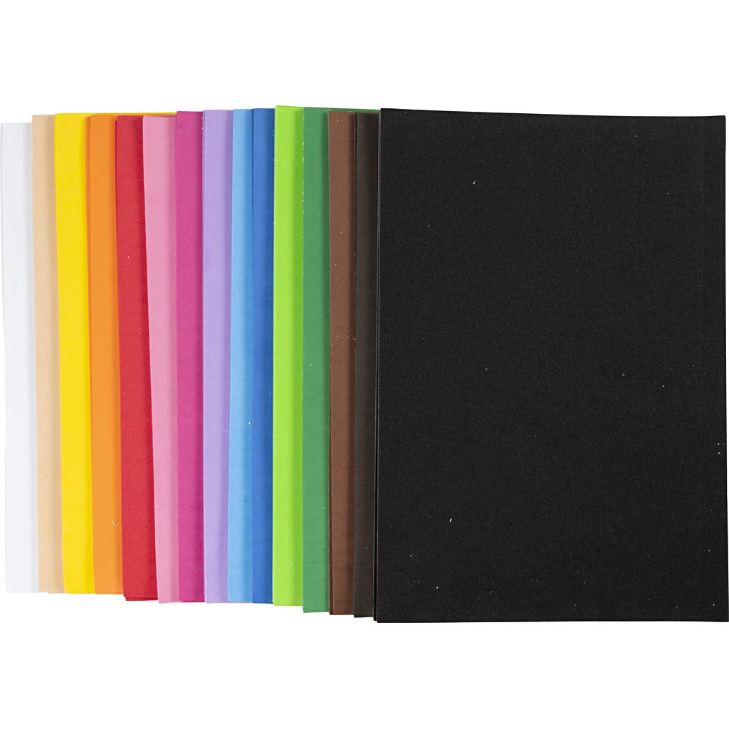Creativ company zelfklevende foam a4 vellen - 15 kleuren - 30st