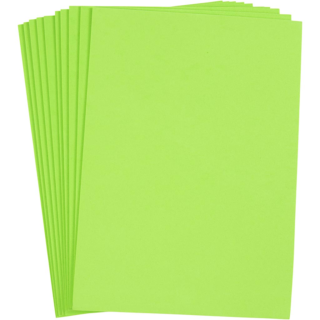 Creativ company eva foam vellen lichtgroen a4, 10st.
