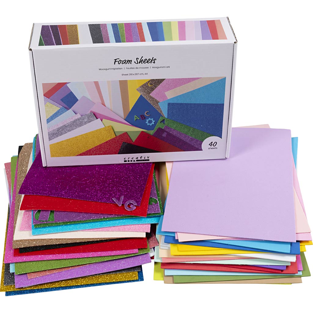 Creativ company http: www.cchobby.nl foam-vellen-a4-vel-210x297-cm-diverse-kleuren-40-vel-1-doos