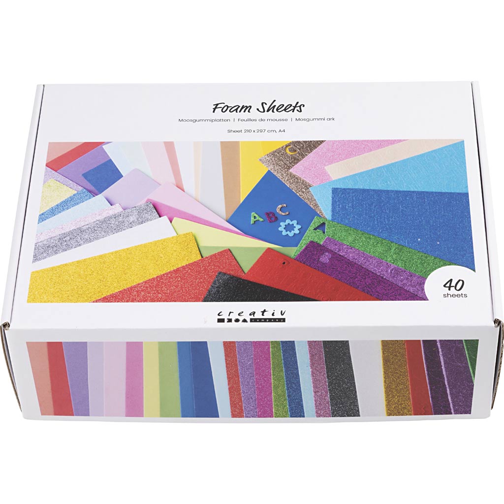 Creativ company http: www.cchobby.nl foam-vellen-a4-vel-210x297-cm-diverse-kleuren-40-vel-1-doos