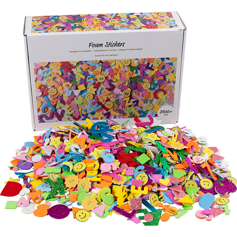 Creativ company https: www.cchobby.nl foam-stickers-emoji-s-geometrische-vormen-letters-en-cijfers-zelfklevend-afm-10-40-mm-ca-2460-div-diverse-kleuren-2640-stuk-1-doos