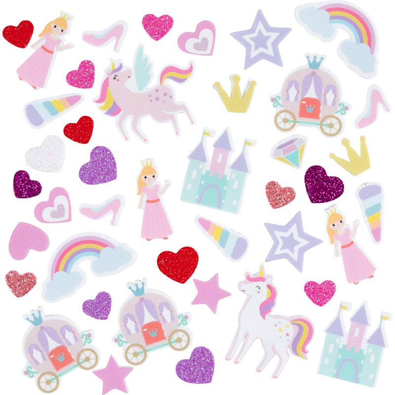 Creativ company https: www.cchobby.nl foam-stickers-hart-prinses-eenhoorn-zelfklevend-afm-13-50-mm-paars-roze-harmonie-150-stuk-1-doos