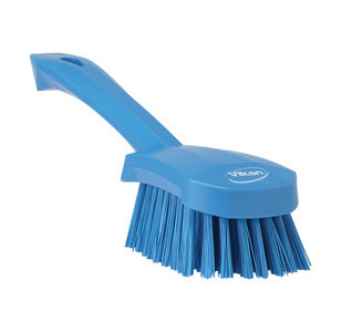 Vikan afwasborstel blauw korte steel (1 stuk)