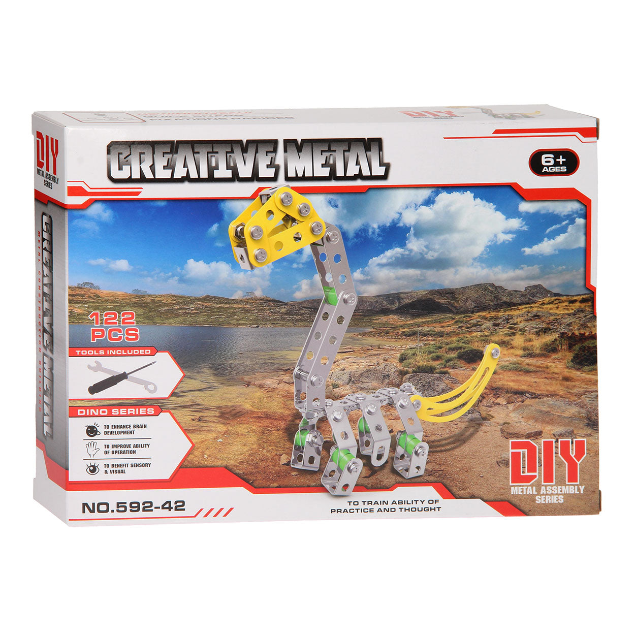 Constructieset Metaal Dino, 122 dlg.