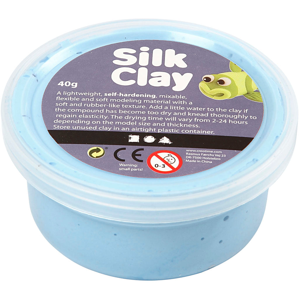 Silk clay - neon blauw, 40gr.