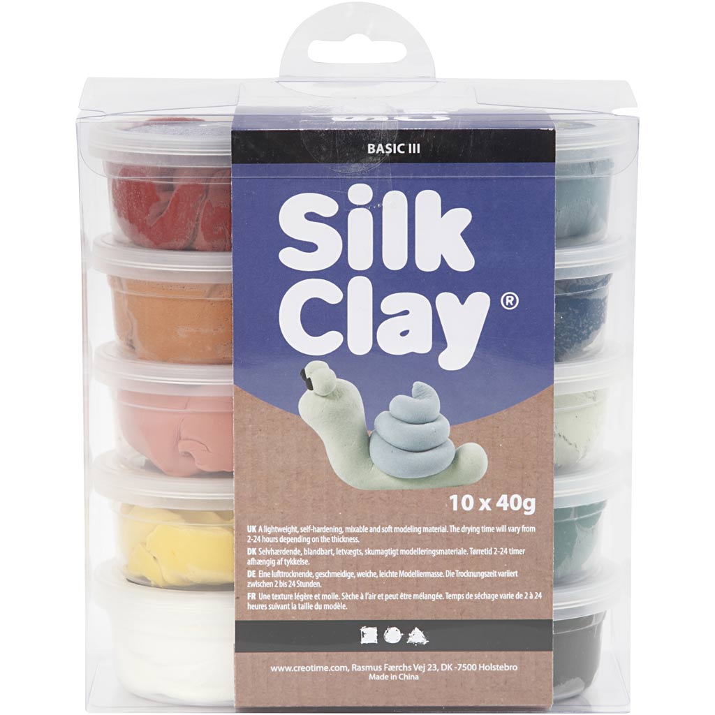 Creativ company silk clay, pastelkleuren, 10dlg.