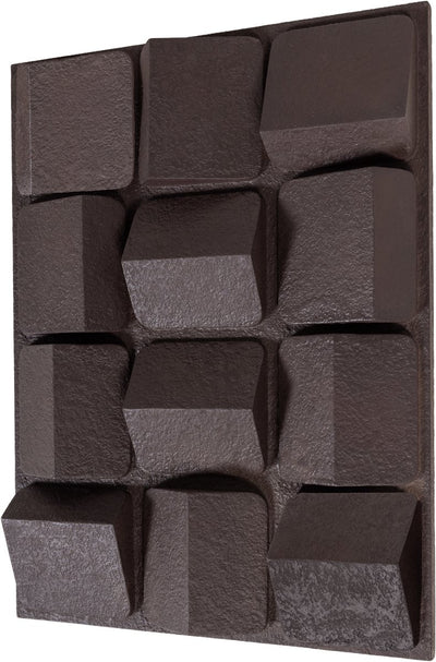 Woood axis wanddeco - betonlook - bruin - 81x61x9