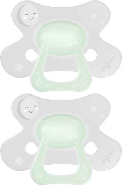 Difrax fopspeen natural - 18+ maanden - glow in the dark - 2 stuks