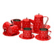 Tinnen theeservies rood