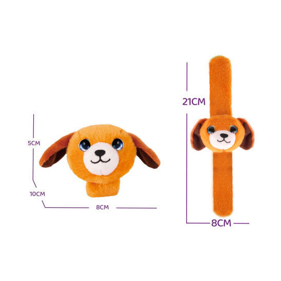 Lobbes pluche klaparmband hondje bruin