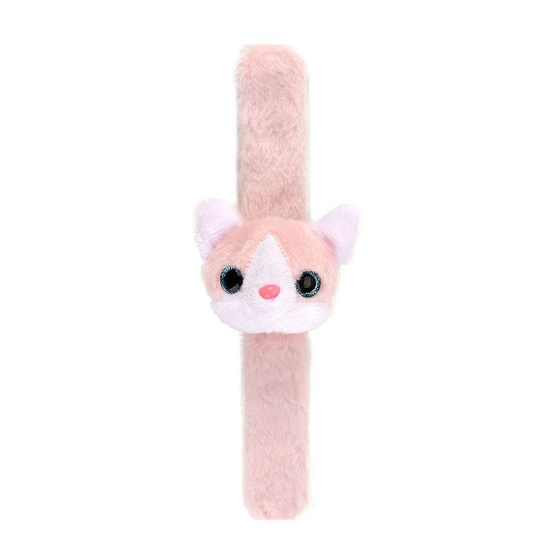Lobbes pluche klaparmband katje roze