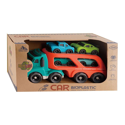 Lobbes bio-plastic transporter vrachtwagen met 4 auto's