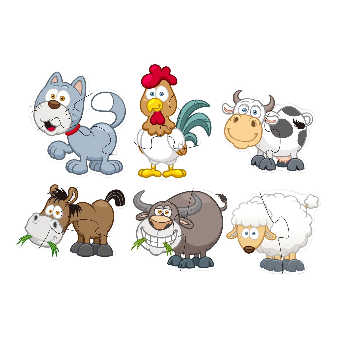 Lobbes matching puzzel boerderij, 6st.