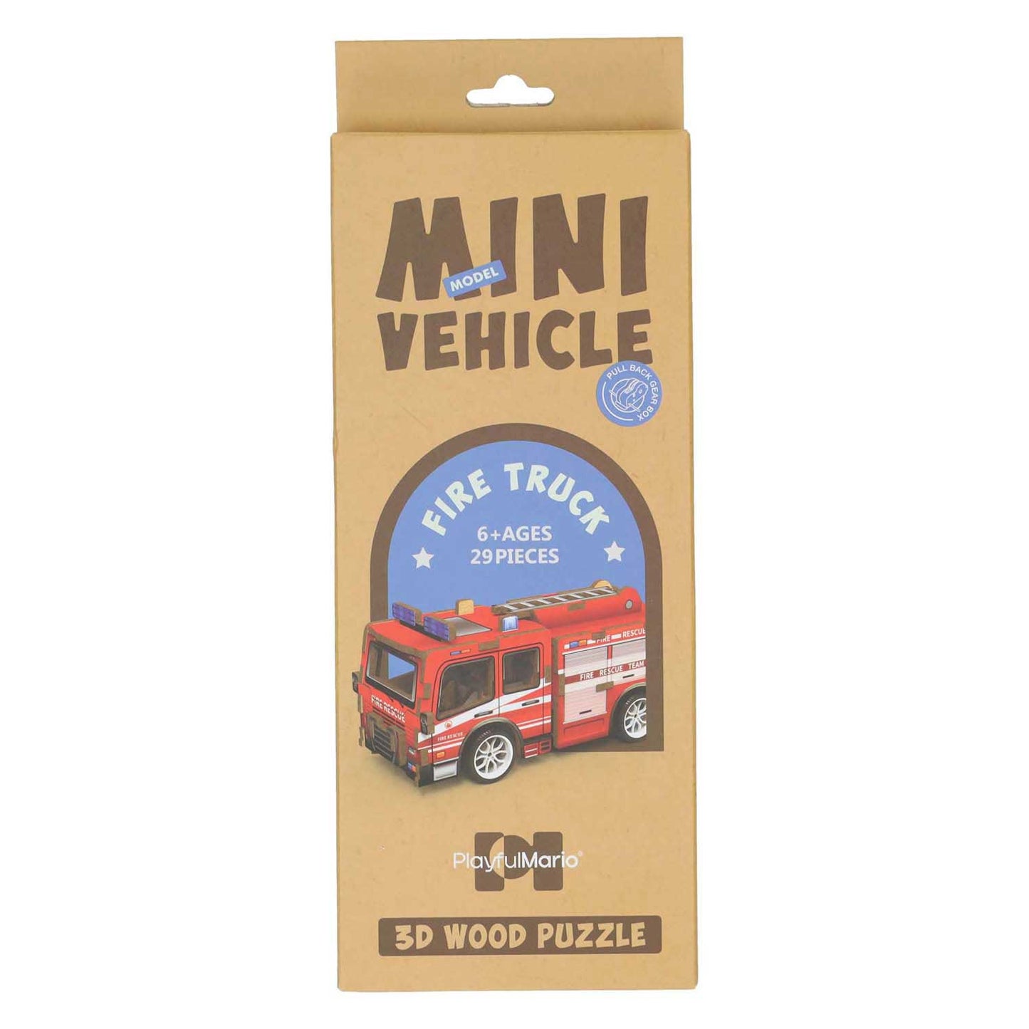 Houten bouwpakket 3d brandweerwagen