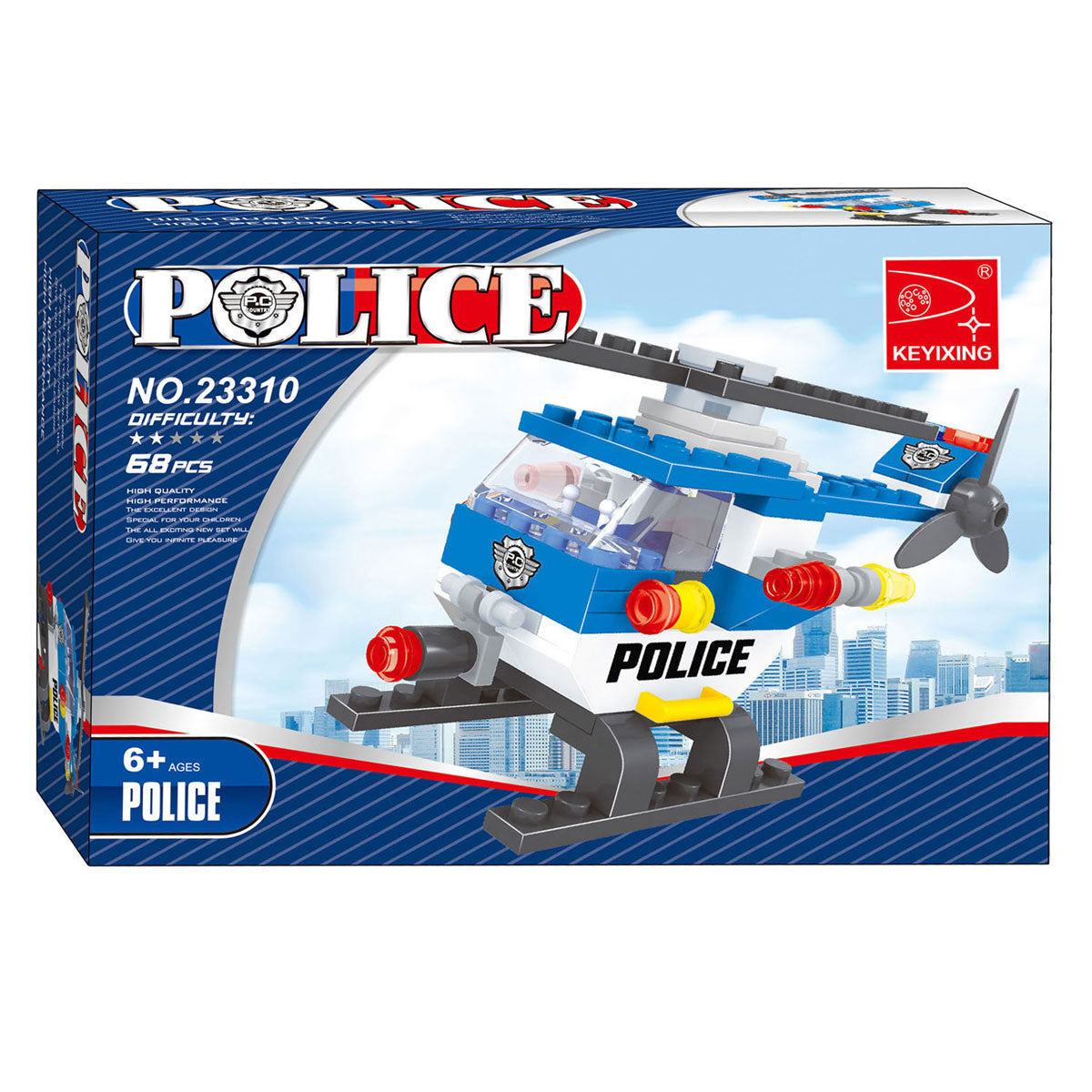 Lobbes bouwset politie helicopter - 68 dlg.