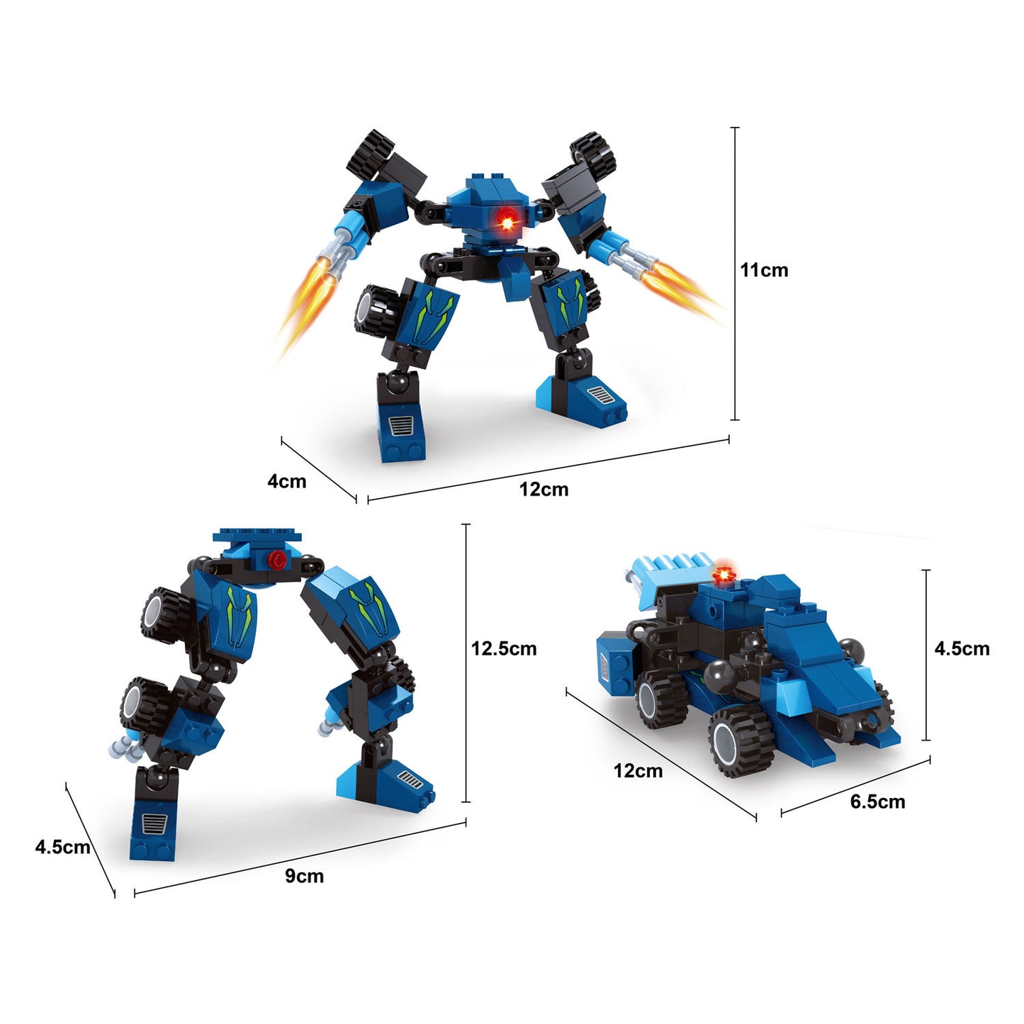 Lobbes speelgoed bv lobbes bouwset transformeerbare robot titan blauw 71-delig speelgoed.