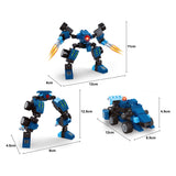 Lobbes bouwset transformeerbare robot titan blauw 71-delig speelgoed. - afbeelding 3