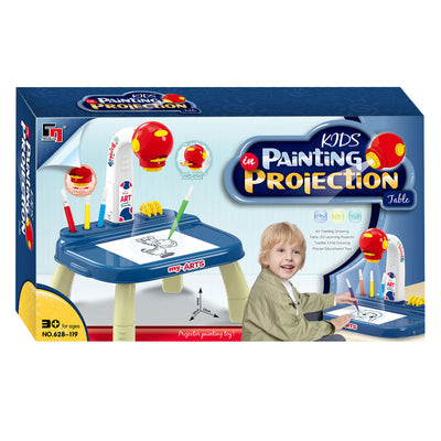 Teken projectietafel blauw