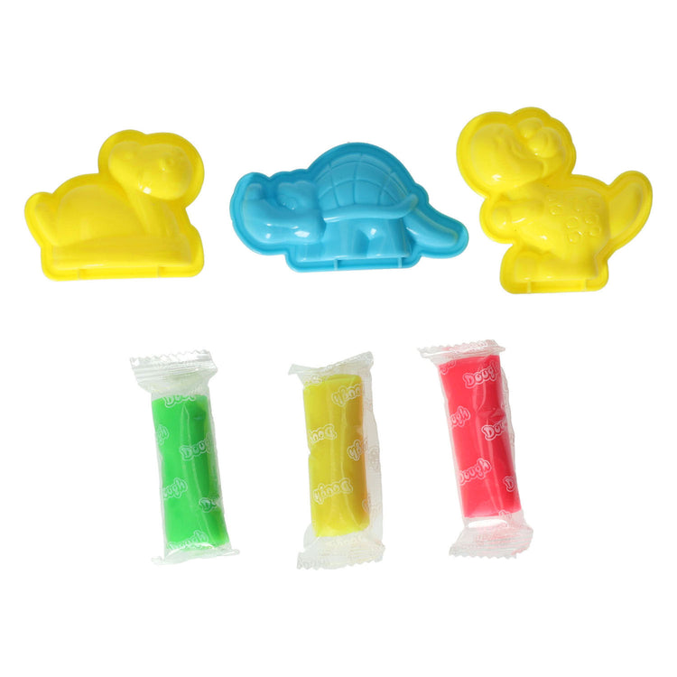 Kleiset met 2 dinovormen en tool - 3 kleuren klei