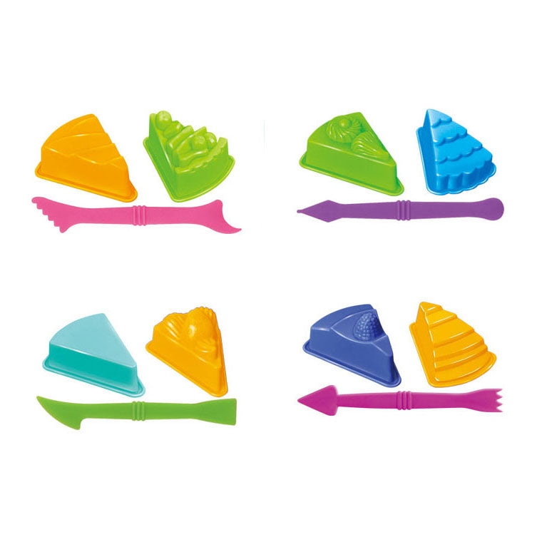 Kleiset met 2 toetjesvormen en tool - 3 kleuren klei