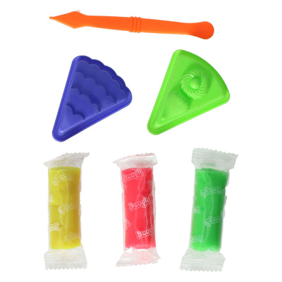 Kleiset met 2 toetjesvormen en tool - 3 kleuren klei