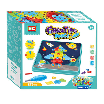 Schroefset 8 platen blauw, 123dlg.