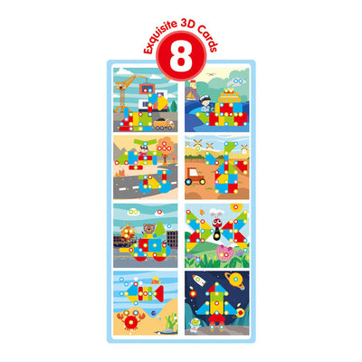 Schroefset 8 platen blauw, 123dlg.