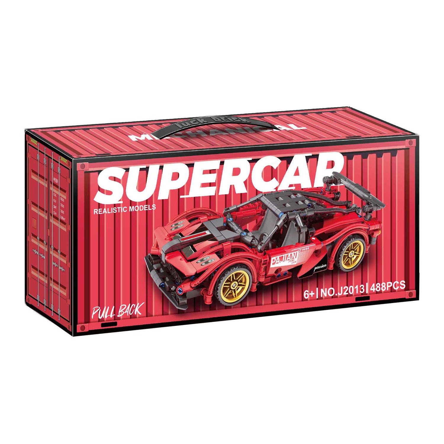 Lobbes bouwsteentjes set pull back sport auto - 488dlg.