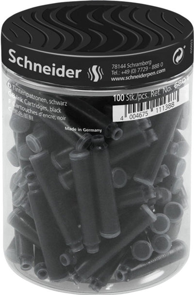 Schneider schrijfwaren schneider inktpatronen - 100 stuks - zwart - s-6801