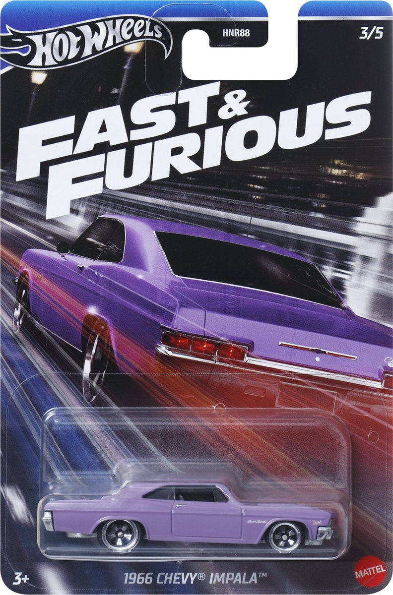 Hot wheels fast furious hrw53, auto, 3 jaar, metaal, paars