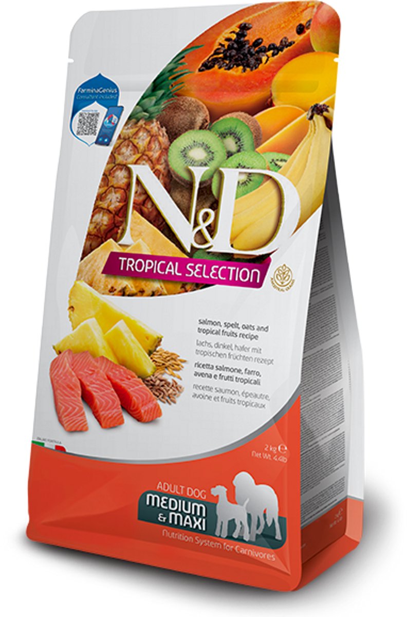 Farmina pet food farmina n d tropical zalm adult medi maxi hond 2kg
