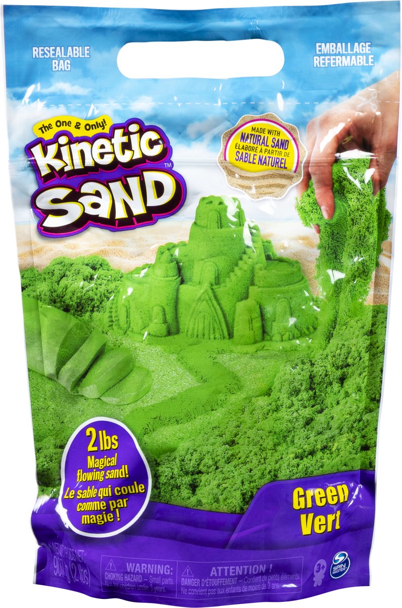 Kinetic sand - speelzand om te mengen kneden en creëren - 907 g origineel - groen - sensorisch speelgoed