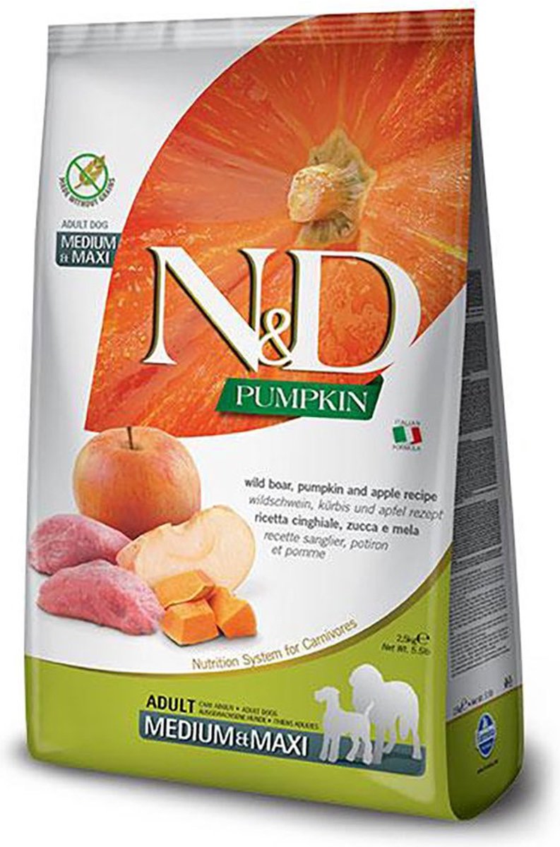 Farmina pet food farmina n d pumpkin dog boar appel adult medi maxi 12kg