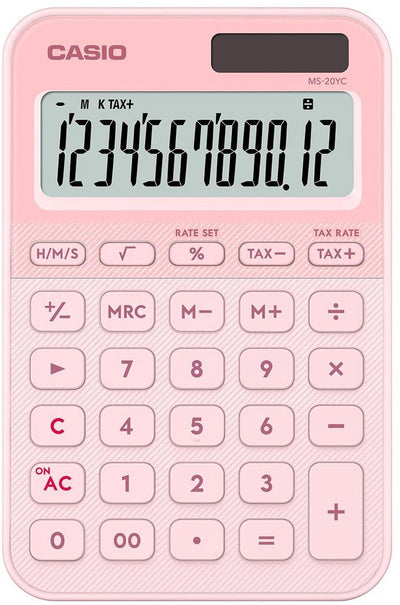 Casio rekenmachine ms-20uc - kleur roze