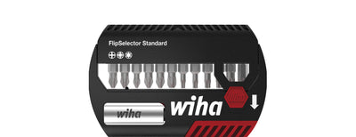 Wiha bitset flipselector standard 25 mm phillips, pozidriv, torx® 15-delig 1 4 c6,3 met riemclip in blister - 39060 - 39060a