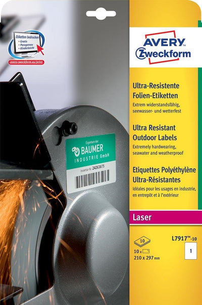 Avery etiketten zweckform 210 x 297 mm wit 10 stuks