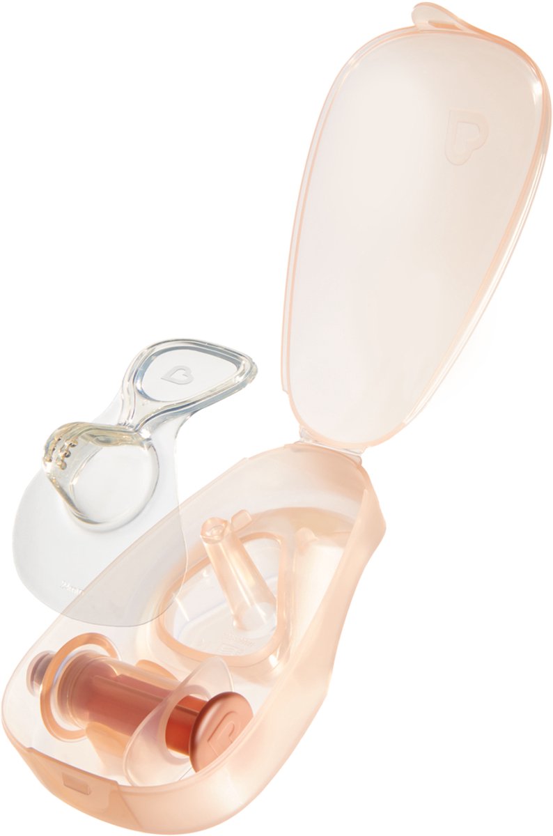 Munchkin flow siliconen tepelhoedje starter kit - zichtbare melkstroom tijdens borstvoeding - inclusief steriliseerdoosje - 20 mm