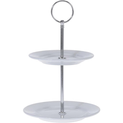 Excellent houseware etagere porselein 2-laags ø13 en ø15cm