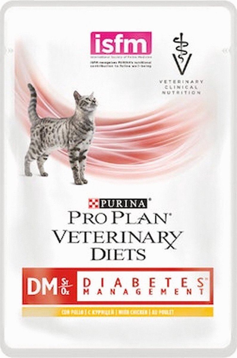 Pro plan veterinary diets feline dm diabetes - kattenvoer - kip 10x85 g