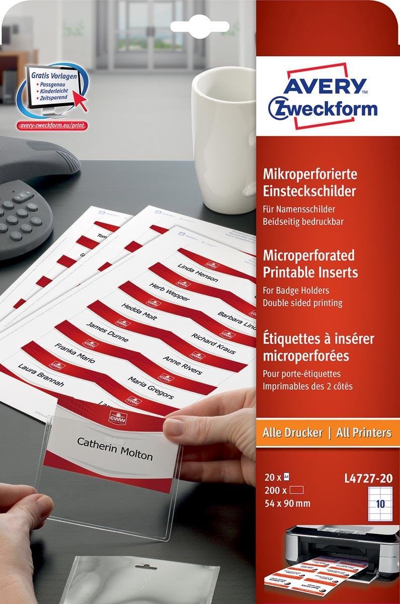 Avery zelfklevende etiketten 54 x 90 mm wit