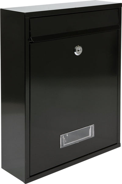 Vorel brievenbus met 2 sleutels - zwart - 360x260x80 mm