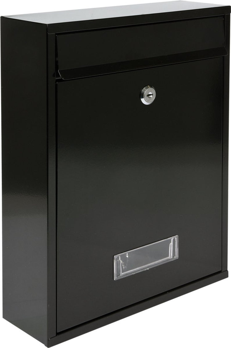 Vorel brievenbus met 2 sleutels - zwart - 360x260x80 mm