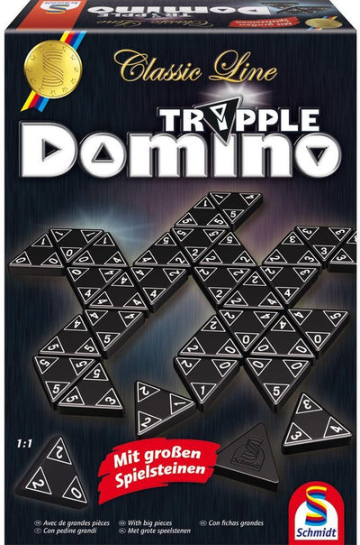 Schmidt ® - tripple domino - classic line - bordspel - strategisch dominospel met driehoekige stenen - vanaf 6 jaar - 1-4 spelers
