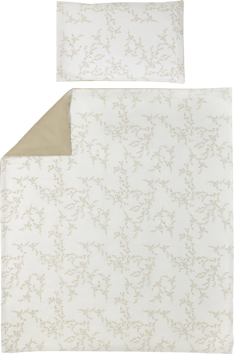Meyco baby branches dekbedovertrek ledikant - sand - 100x135cm