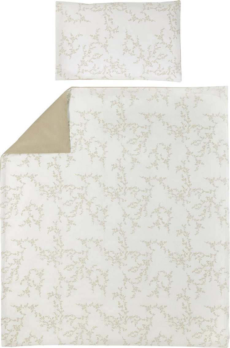 Meyco baby branches dekbedovertrek ledikant - sand - 100x135cm