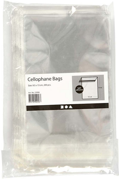 Creativ company cc cellofaan zakjes 9,7x12,9 cm 200 stuks